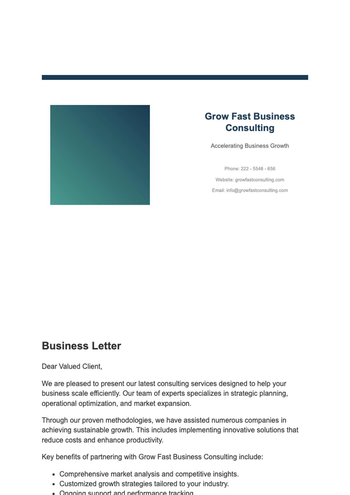 Professional business consulting letterhead with logo and contact details_variant_3